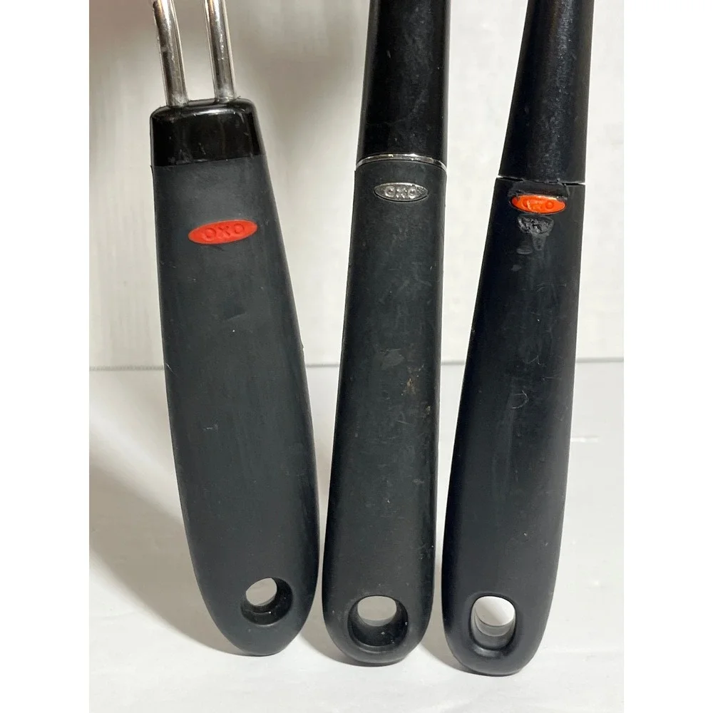 OXO Good Grips 3 Piece Kitchen Utensil Set Black Nylon Spatula Turner Spoon